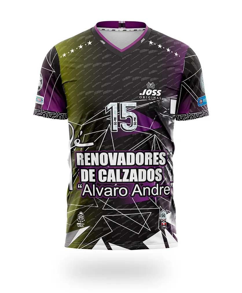 Camiseta de Varon en cuello V 100% estampado digital - sublimado y personalizado 