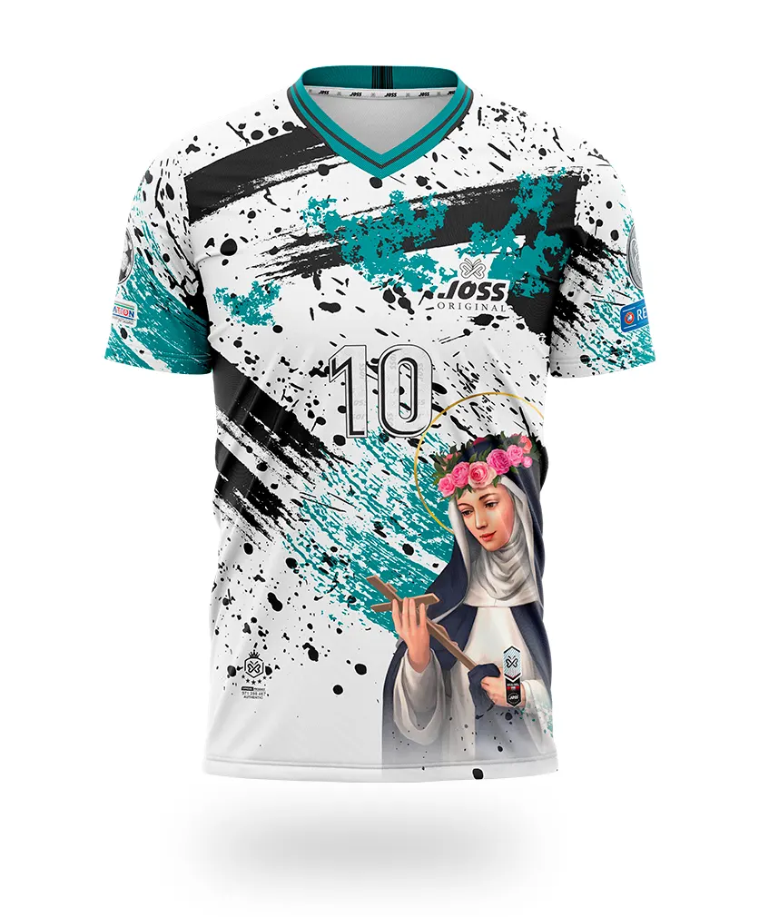 Camiseta de Varon en cuello V 100% estampado digital - sublimado y personalizado 