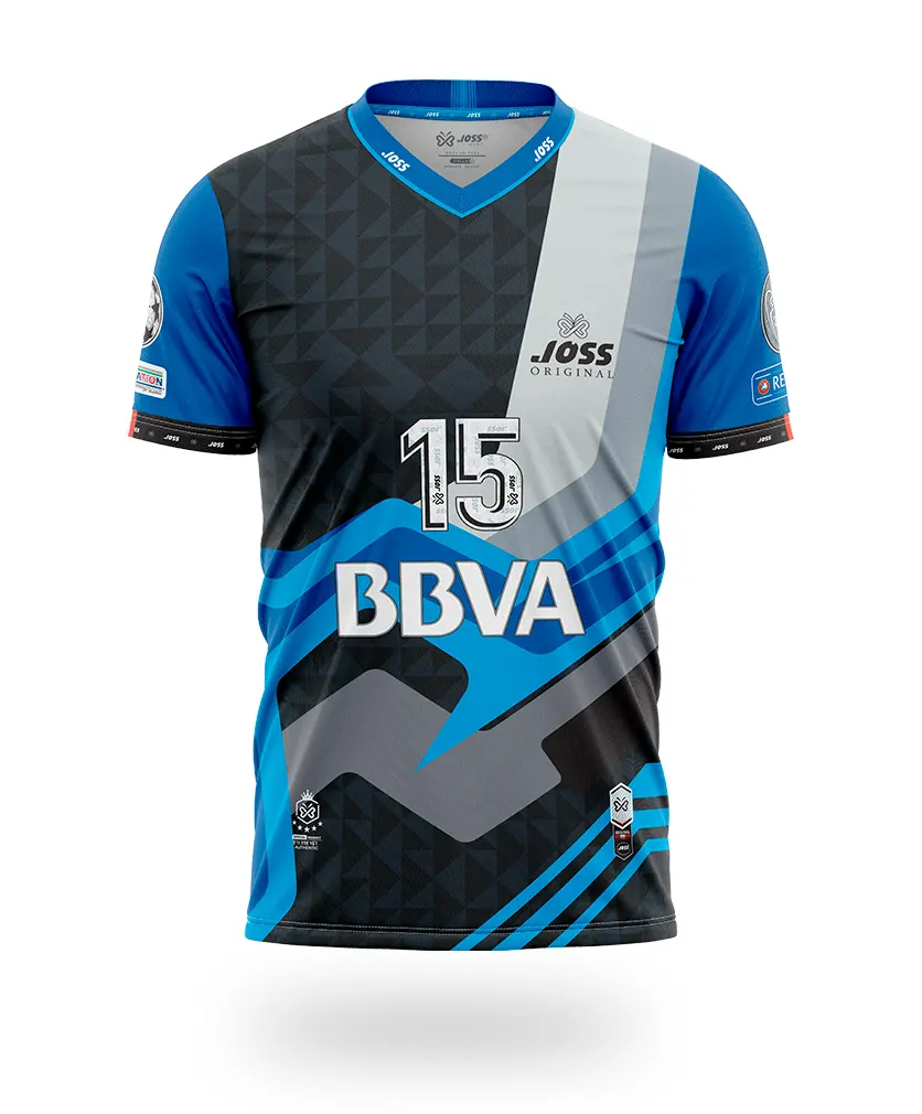 Camiseta de Varon en cuello V 100% estampado digital - sublimado y personalizado 